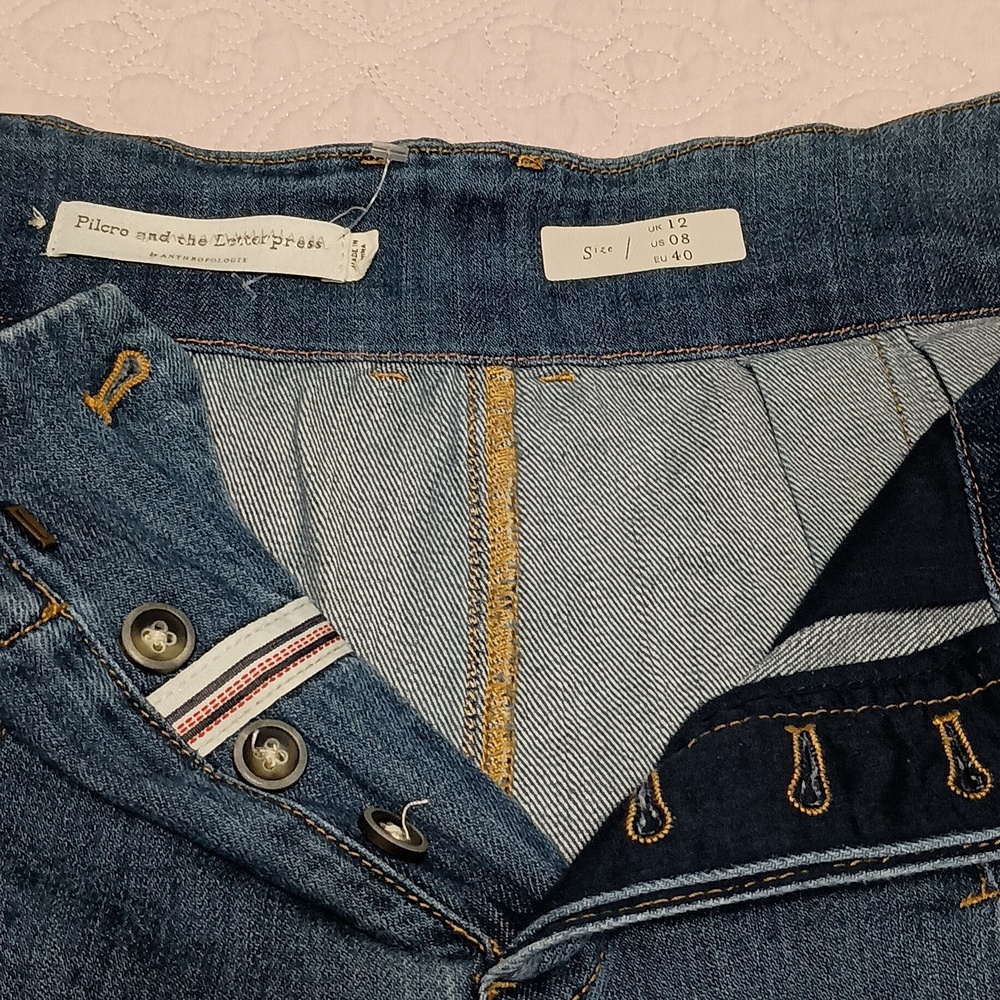 Pilcro and the Letterpress Wide-Leg Blue Denim Culottes - Picture 8 of 9